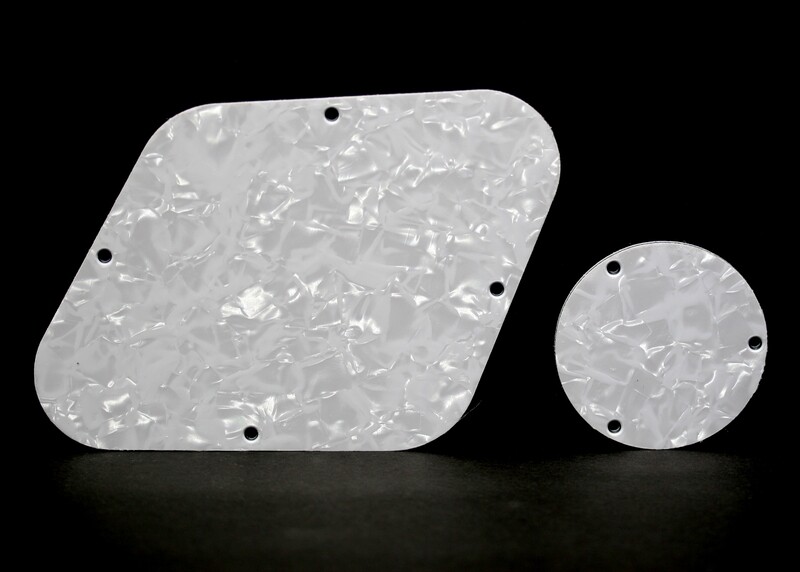 Brio Les Paul Backplate &amp; Switch Cover Pearloid White 4 ply