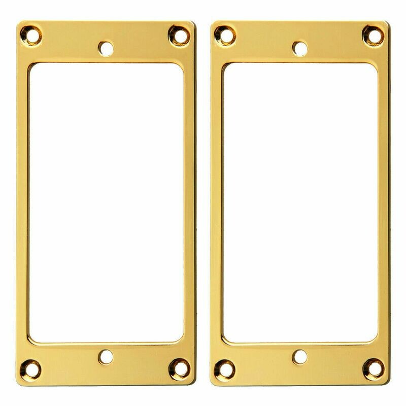 2 x Metal Humbucking Pickup Rings Set Gold &amp; Mounting Screws
