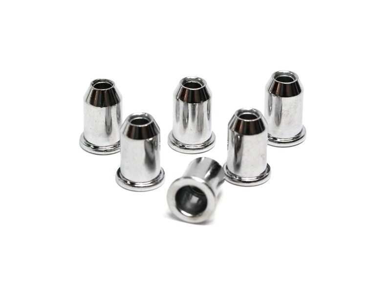 Brio Set of 6 Nickel String Thru Body 1/4" Tele Guitar String Mounting Ferrules