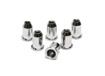 Brio Set of 6 Nickel String Thru Body 1/4" Tele Guitar String Mounting Ferrules