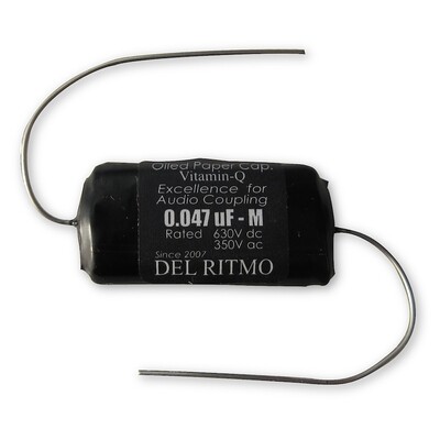 Del Ritmo Vitamin-Q .047uf 630V Oiled Paper Black Candy Tone Capacitor Black
