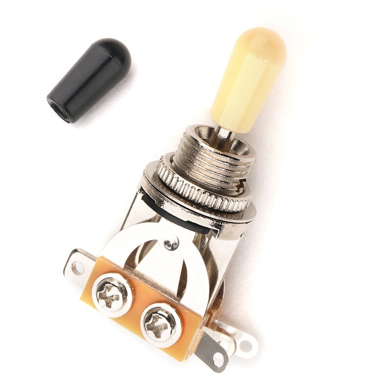Brio Metric 3 Way Short Straight Toggle Switch, Gold, Black or Chrome Top with Cream Tip or Black Tip