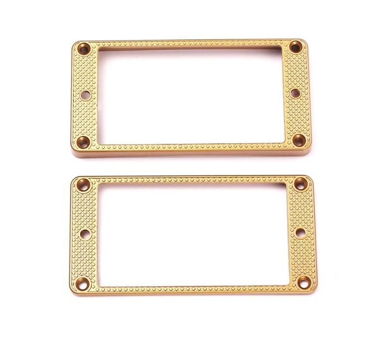 Brio Knurled Metal Humbucker Pickup Rings SET Gold