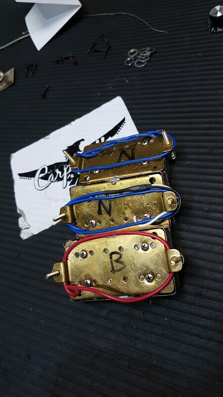 3 Reliced Humbucker Pickups Gold