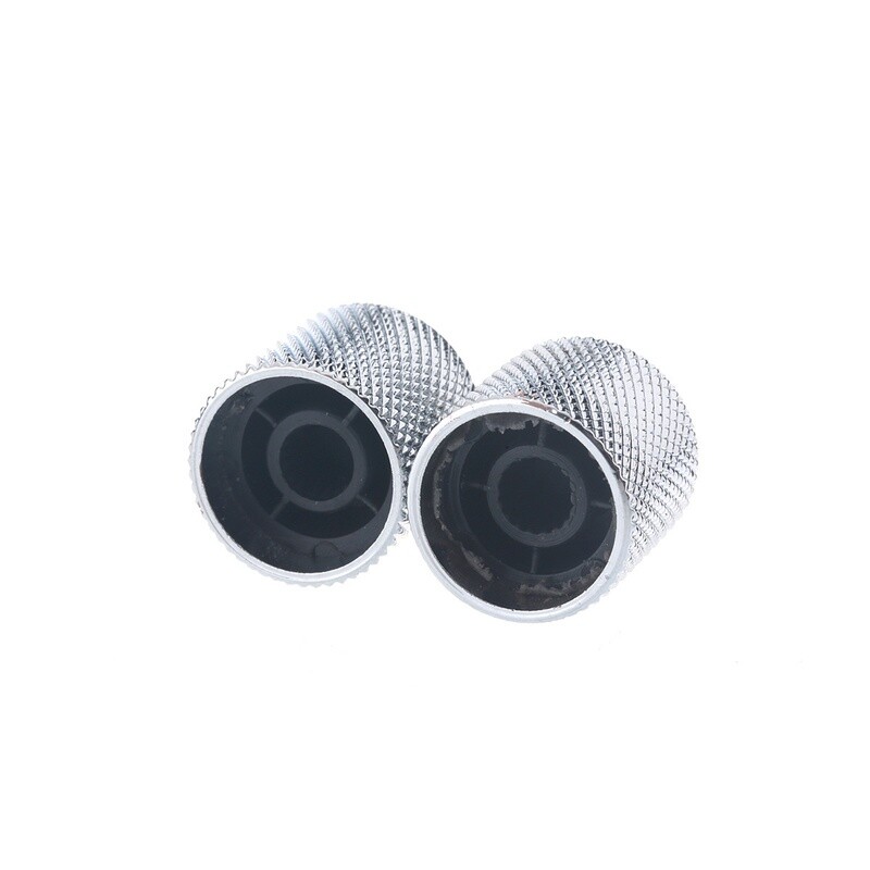 Brio Metal Flat Top Control Knobs - Chrome Set of 2.