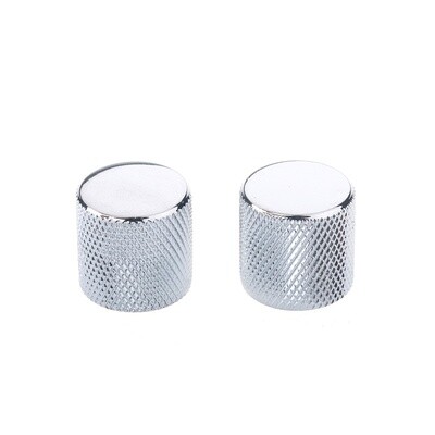 Brio Metal Flat Top Control Knobs - Chrome Set of 2.