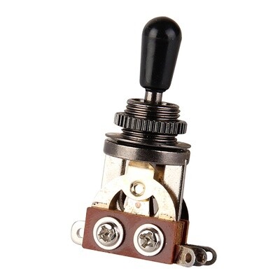 Brio Metric 3 Way Short Straight Toggle Switch, Gun Black Metal with Cream Tip or Black Tip