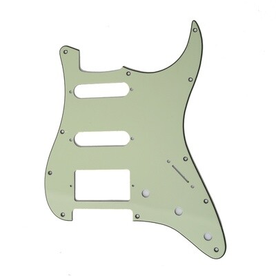 Brio 11 Hole HSS Strat® Pickguard for Fender US/Mex Made Standard Stratocaster Modern Style 3 Ply Mint Green