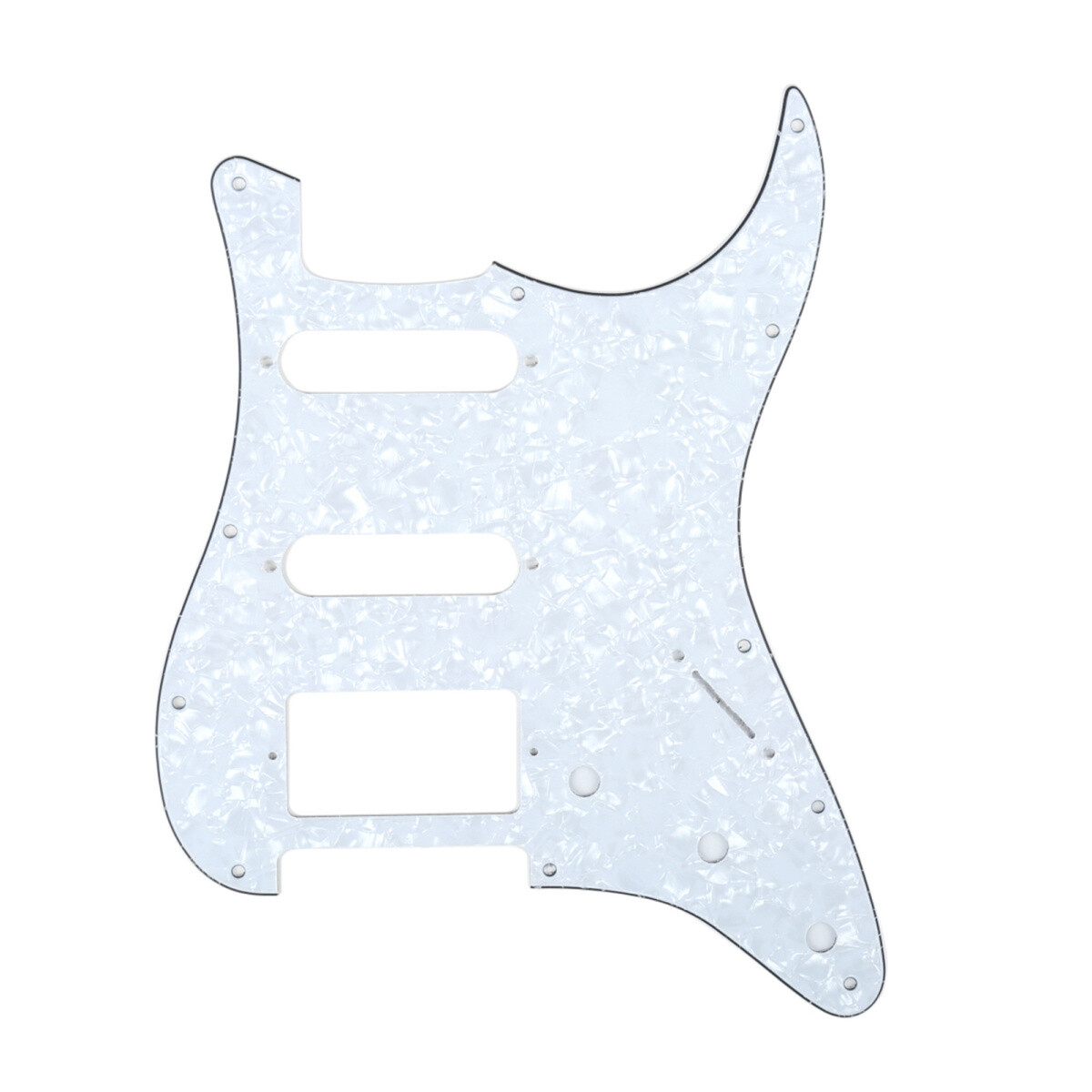 Brio 11 Hole HSS Strat® Pickguard for Fender US/Mex Made Standard Stratocaster Modern Style Pearoid White