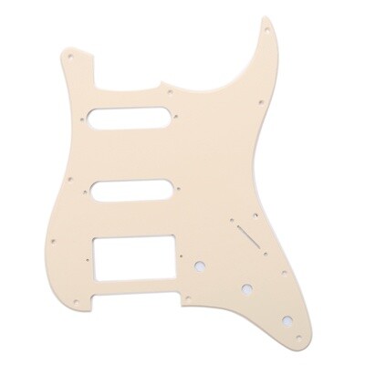 11 Hole Strat Pickguard for Fender US/Mexico Made Standard Stratocaster Modern Style, 1 Ply Cream