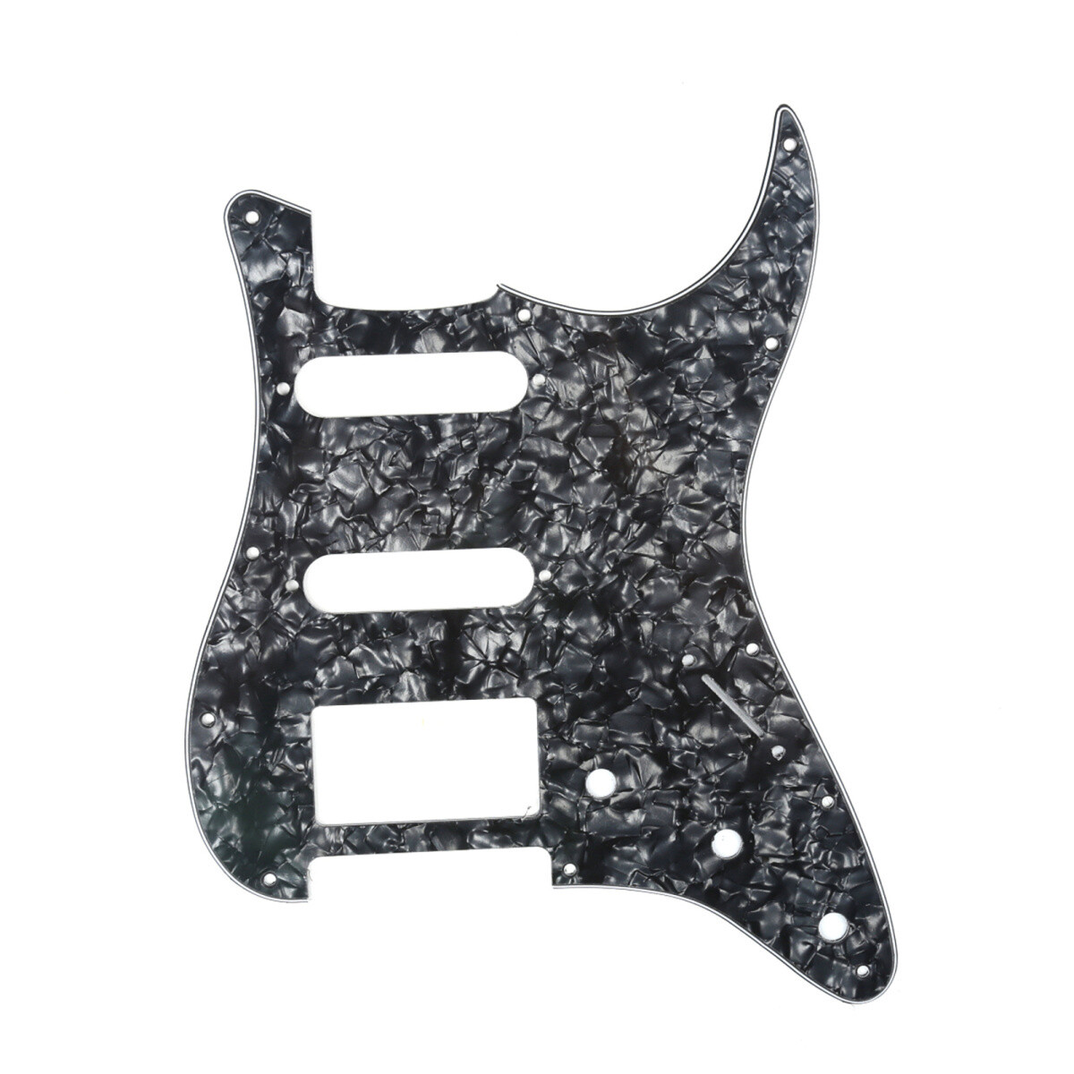 Brio 11 Hole HSS Strat® Pickguard for Fender US/Mex Made Standard Stratocaster Modern Style Pearoid Black