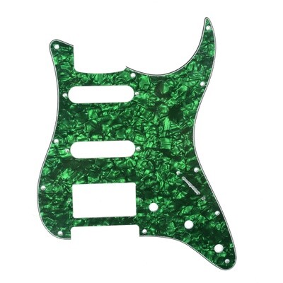 Brio 11 Hole HSS Strat® Pickguard for Fender US/Mex Made Standard Stratocaster Modern Style Pearloid Green