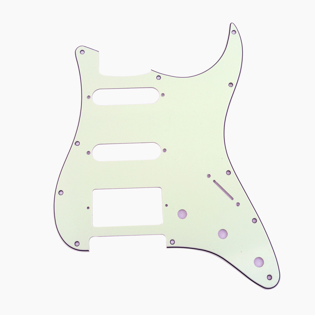 Brio 11 Hole Strat® Pickguard for Fender US/Mex Made Standard Stratocaster Modern Style Ivory 3 Ply