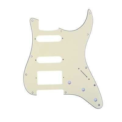 Brio 11-Hole Modern Style Strat HSS Pickguard for American Stratocaster Cream 3 Ply