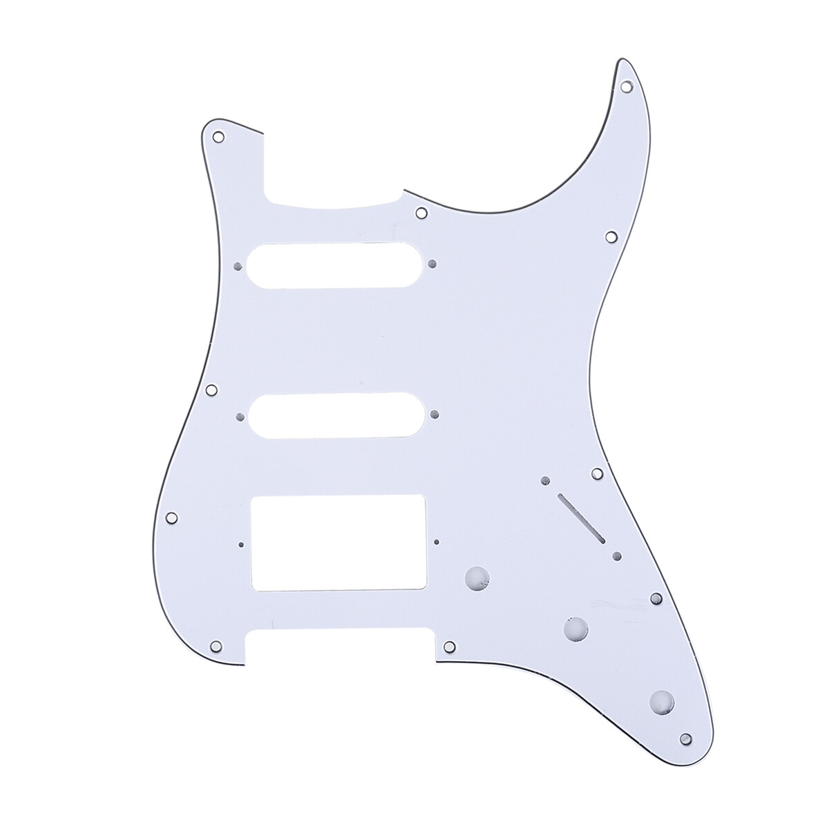 Brio 11-Hole Modern Style Strat HSS Pickguard for American Stratocaster White 3 Ply