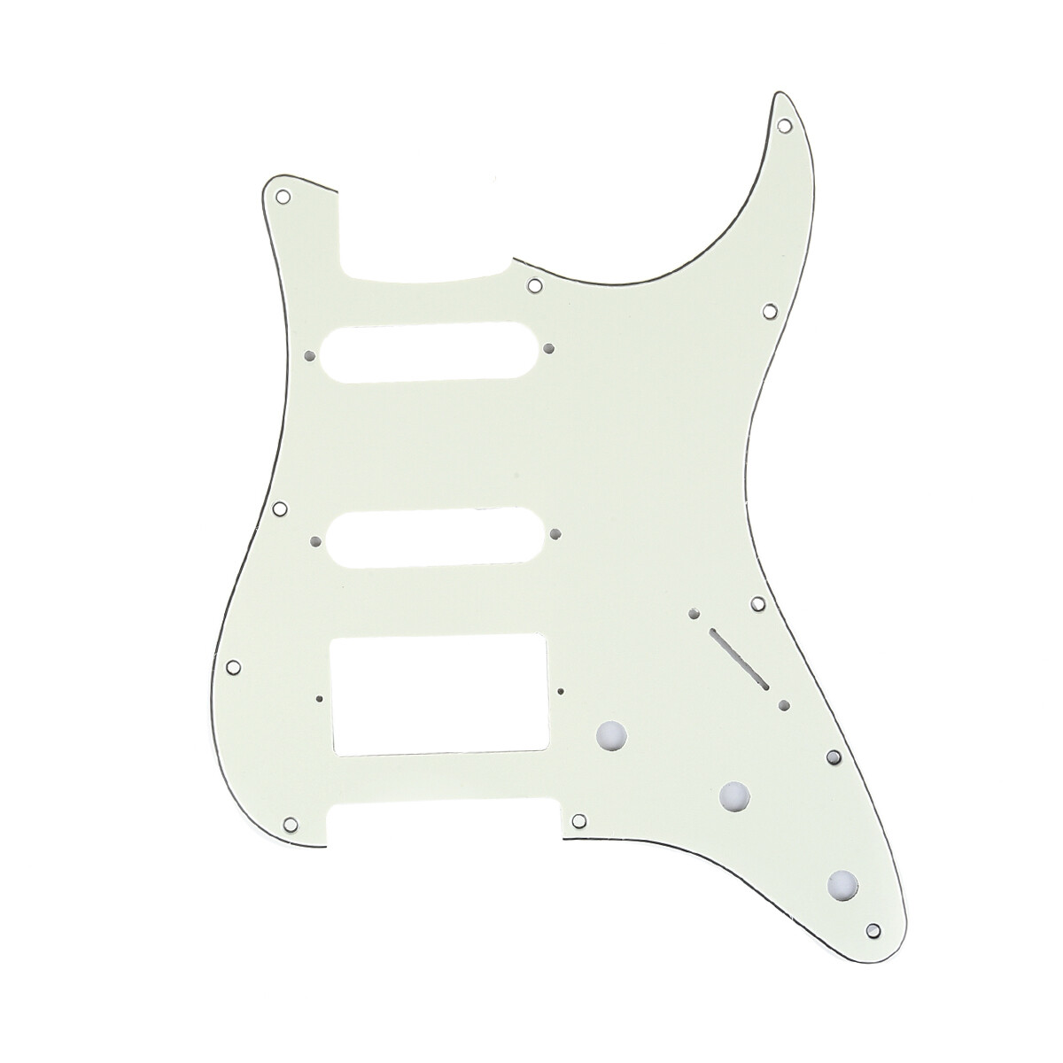 Brio 11-Hole Modern Style Strat HSS Pickguard for American Stratocaster Ivory 3 Ply
