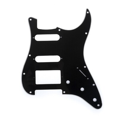 Brio 11-Hole Modern Style Strat HSS Pickguard for American Stratocaster BLACK 3 Ply