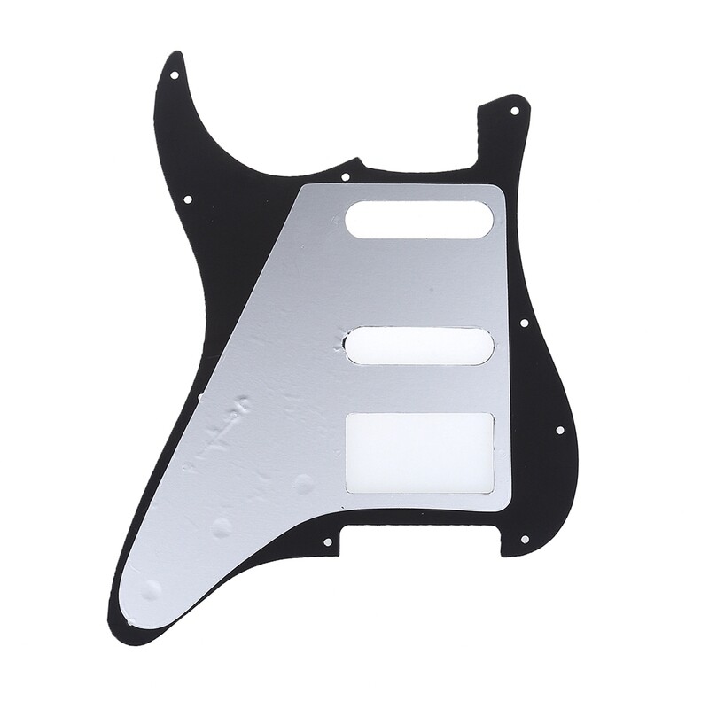 Brio 11-Hole Modern Style Strat HSS Pickguard for American Stratocaster Matte Black 1 Ply