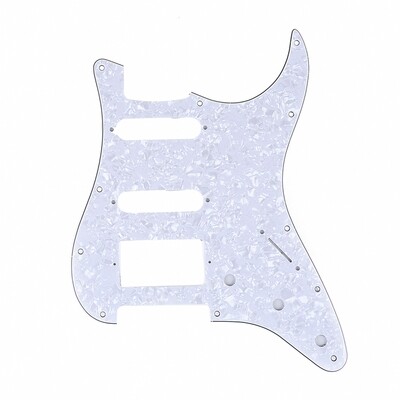 Brio 11-Hole Modern Style Strat HSS Pickguard for American Stratocaster Pearloid White