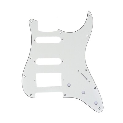 Brio 11-Hole Modern Style Strat HSS Pickguard for American Stratocaster Aged White [Parchment]