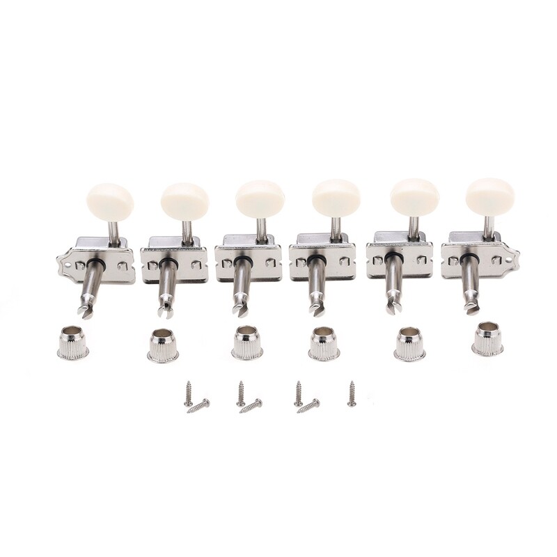 Brio ​Vintage 6-in-Line Guitar Tuners Split Shaft Machine Heads 9mm Bushing.