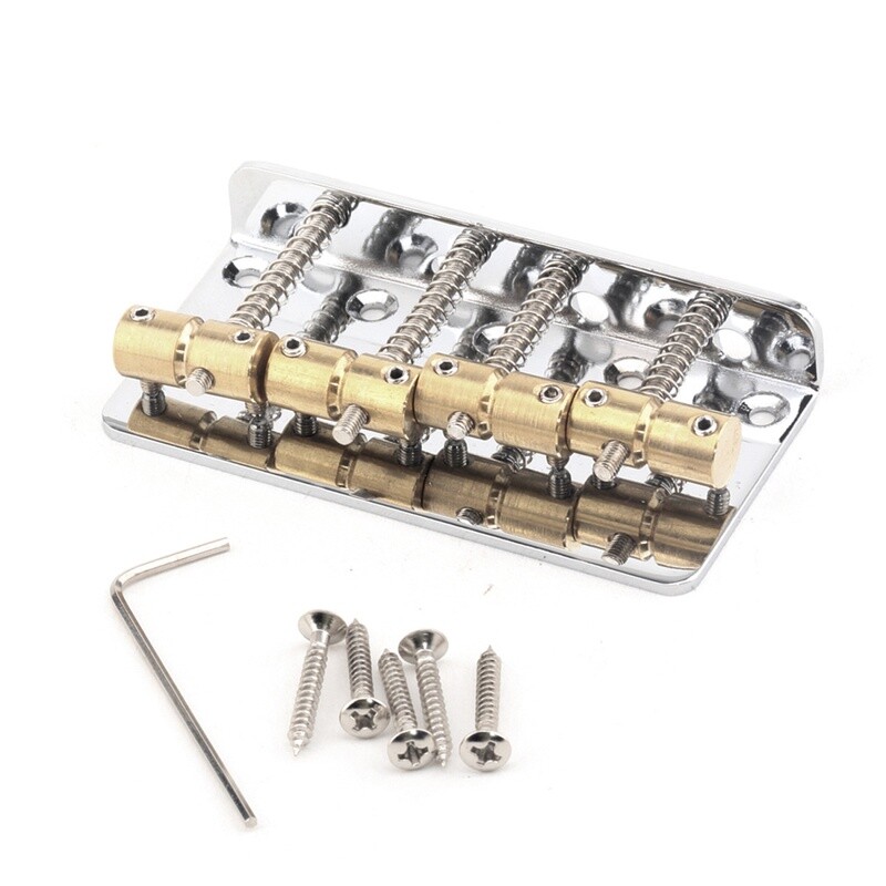 Brio 57mm bass bridge for PB, JB style bass guitar, chrome