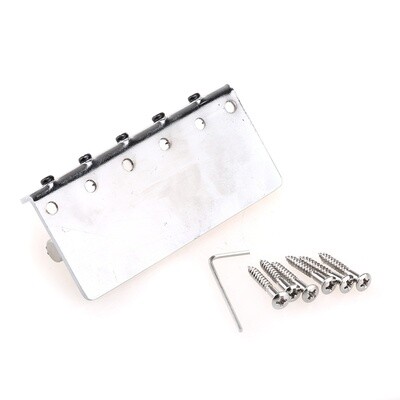 Wilkinson 76.2mm(3 inch) String Spacing 5-String Fixed Bass Bridge Threaded Saddles for Precison Bass and Jazz Bass, Chrome