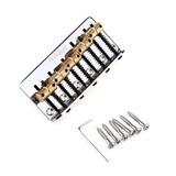 Wilkinson 76.2mm(3 inch) String Spacing 5-String Fixed Bass Bridge Brass Saddles for Precision Bass and Jazz Bass, Chrome