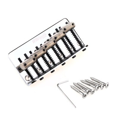 Wilkinson 76.2mm(3 inch) String Spacing 5-String Fixed Bass Bridge Threaded Saddles for Precison Bass and Jazz Bass, Chrome