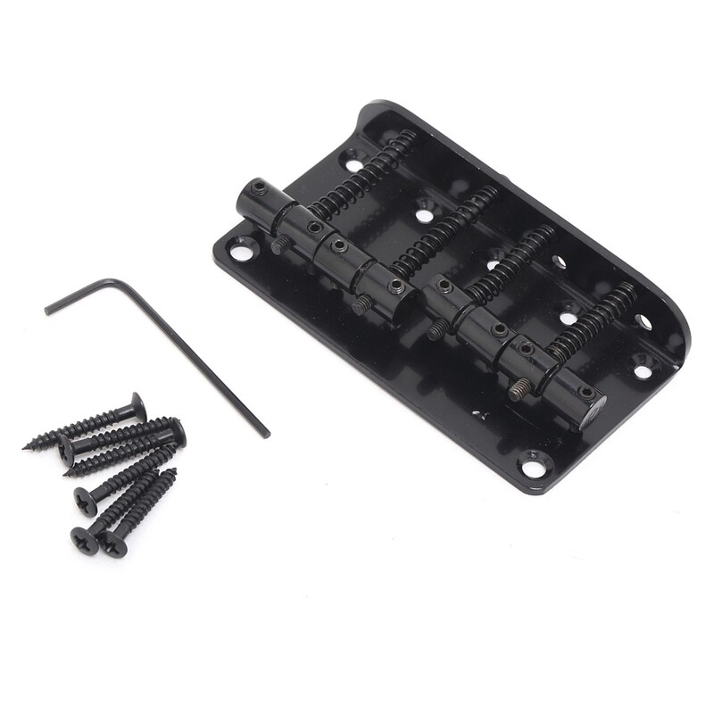 Brio 4 String Vintage Style Bass Bridge for Jazz Bass Top Load Black