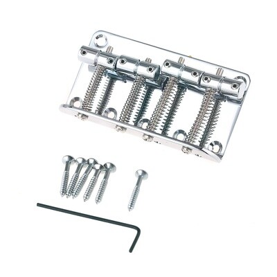 Brio 4 String Vintage Style Bass Bridge for Jazz Bass Top Load Chrome