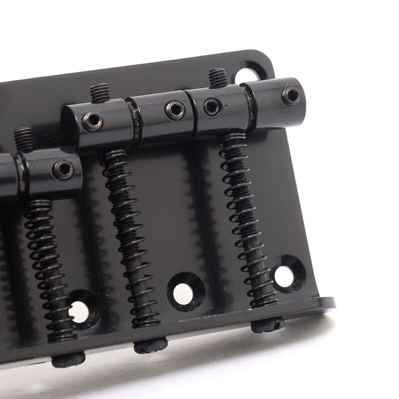 Brio 4 String Vintage Style Bass Bridge for Jazz Bass Top Load Black