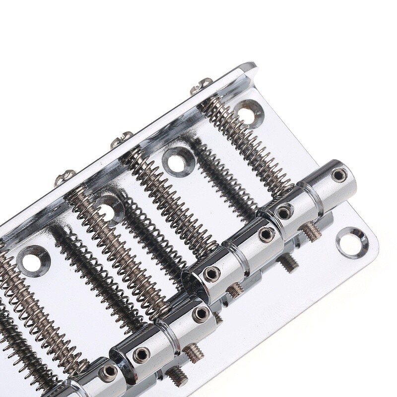 Brio 4 String Vintage Style Bass Bridge for Jazz Bass Top Load Chrome