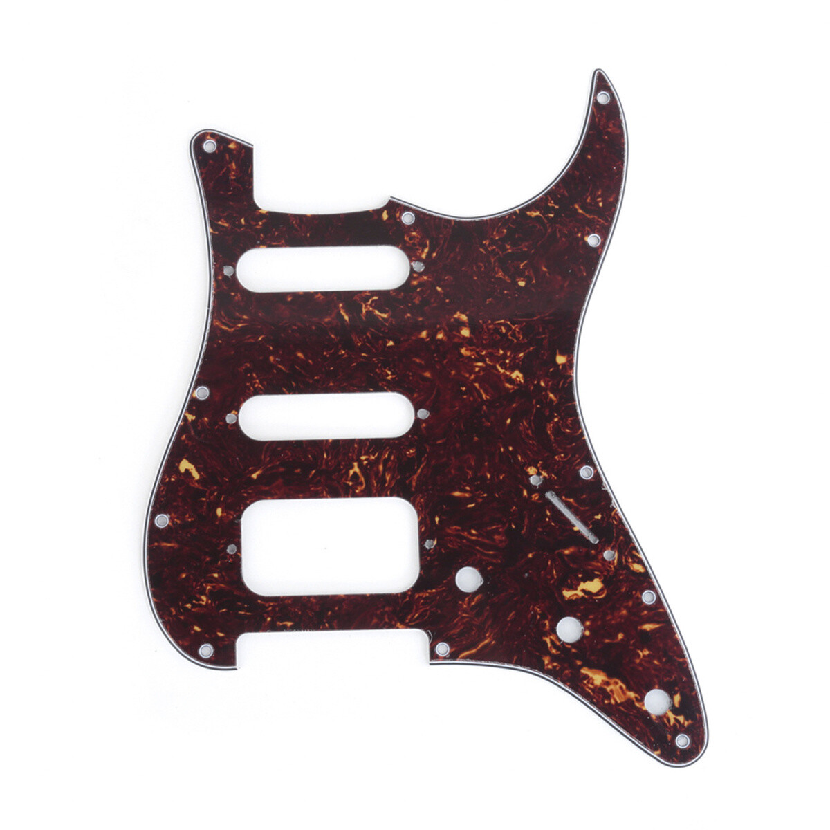 Brio HSS Strat® 11 Hole, Rounded Pickup Corners, Brown Tortoise 4 Ply