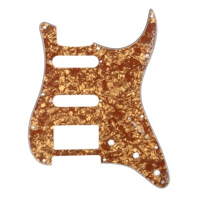 Brio 11-Hole Modern Style Strat HSS Pickguard for American Stratocaster Pearl Bronze
