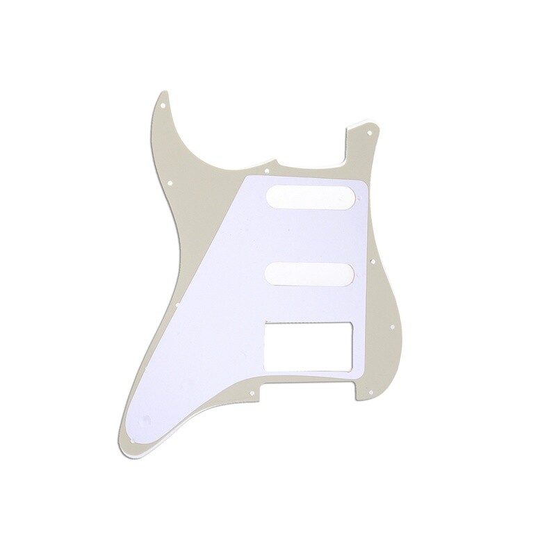 Brio 11-Hole Modern Style Strat HSS Pickguard for American Stratocaster Pearl Aged White