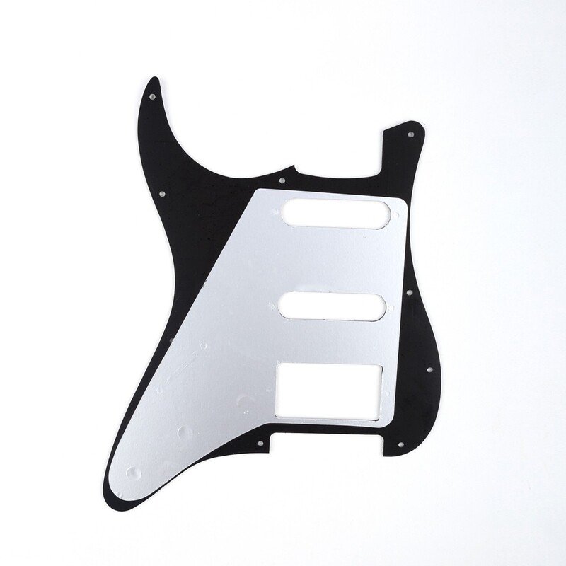Brio 11-Hole Modern Style Strat HSS Pickguard for American Stratocaster Black 3 Ply