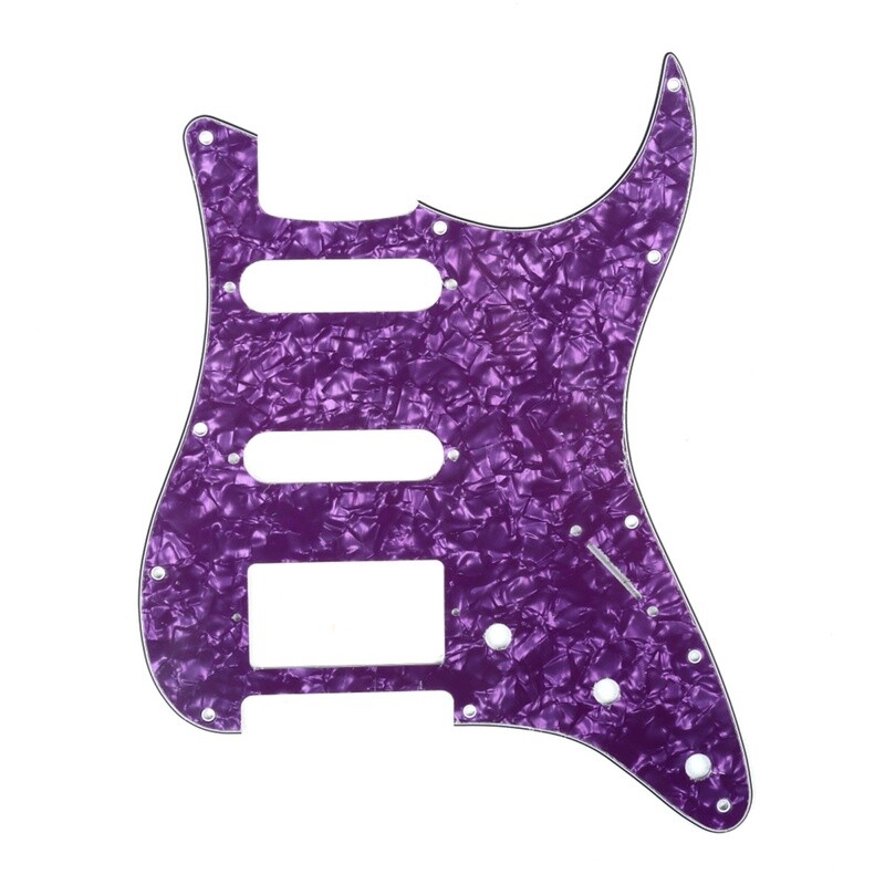 Brio 11-Hole Modern Style Strat HSS Pickguard for American Stratocaster Pearl Purple