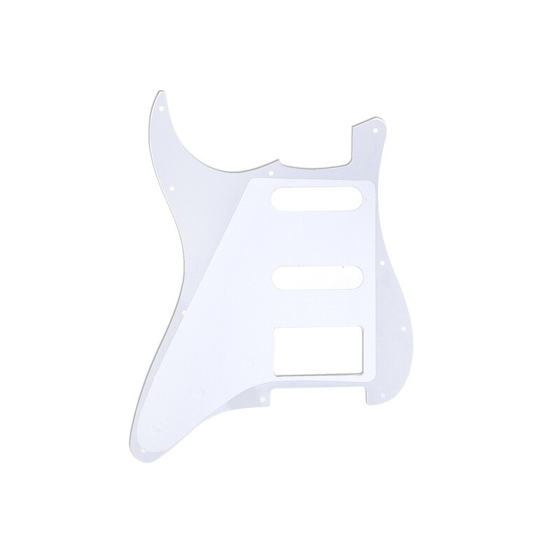 Brio 11-Hole Modern Style Strat HSS Pickguard for American Stratocaster White 1 Ply