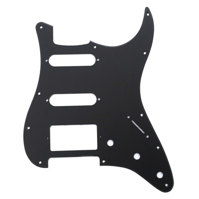 Brio 11-Hole Modern Style Strat HSS Pickguard for American Stratocaster Black Gloss 1 Ply