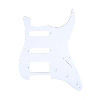 Brio 11-Hole Modern Style Strat HSS Pickguard for American Stratocaster White 1 Ply