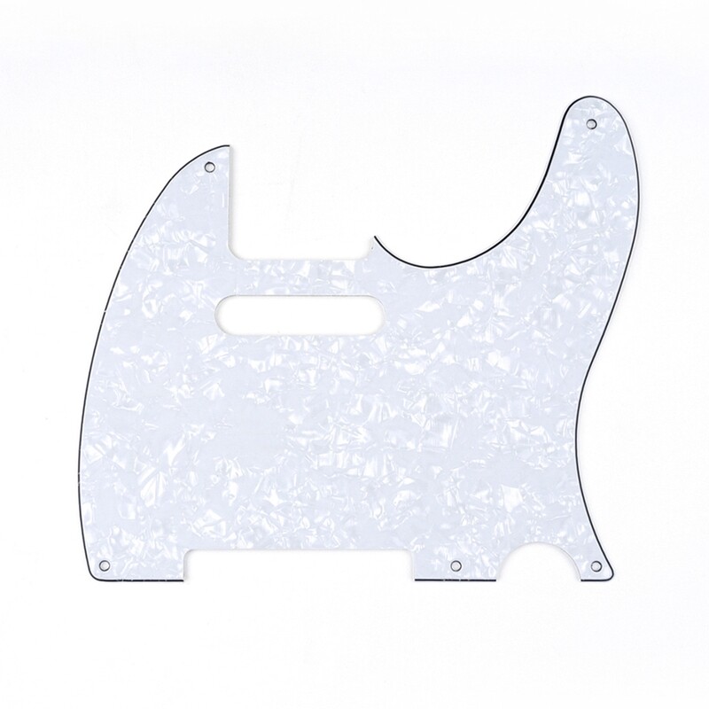 Brio Vintage 5 Hole Tele® Pickguard RH  4 Ply Pearl White