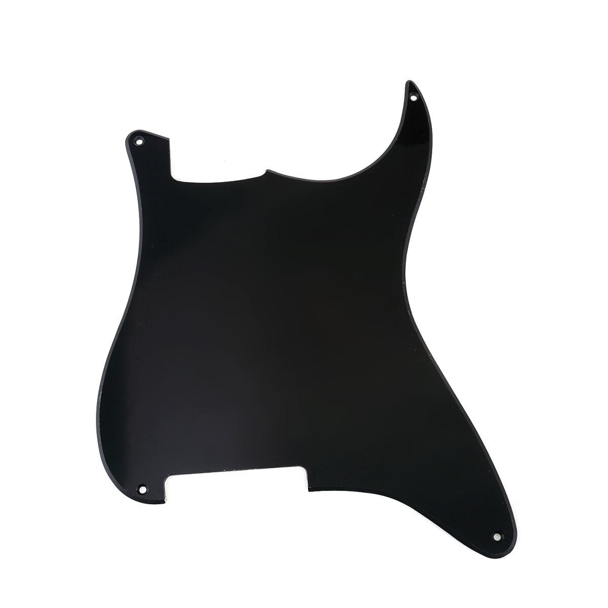 Brio Blank 4 hole outline pickguard for Strat®, 1 Ply Glossy Black