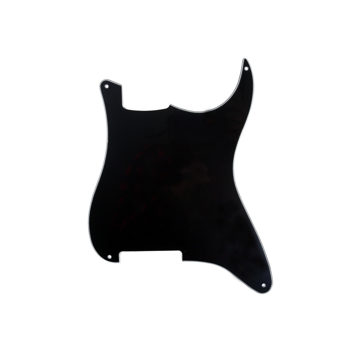 Brio Blank 4 hole outline pickguard for Strat®, 3 Ply Black (black/white/black)