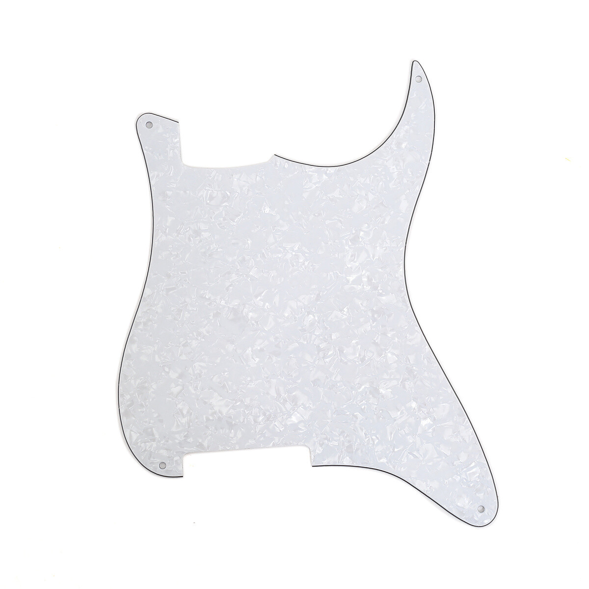 Brio Blank 4 hole outline pickguard for Strat®, 3 Ply Pearl White