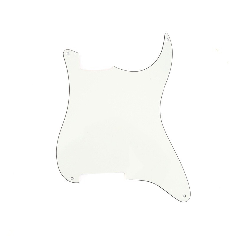 Brio Blank 4 hole outline pickguard for Strat®, 3 Ply Parchment (aged white)