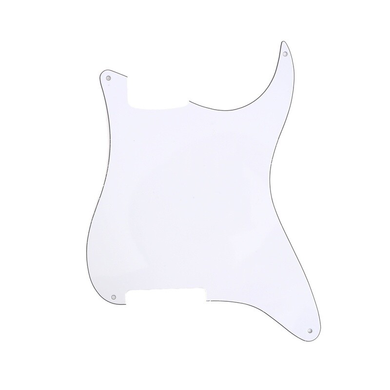 Brio Blank 4 hole outline pickguard for Strat®, 3 Ply White