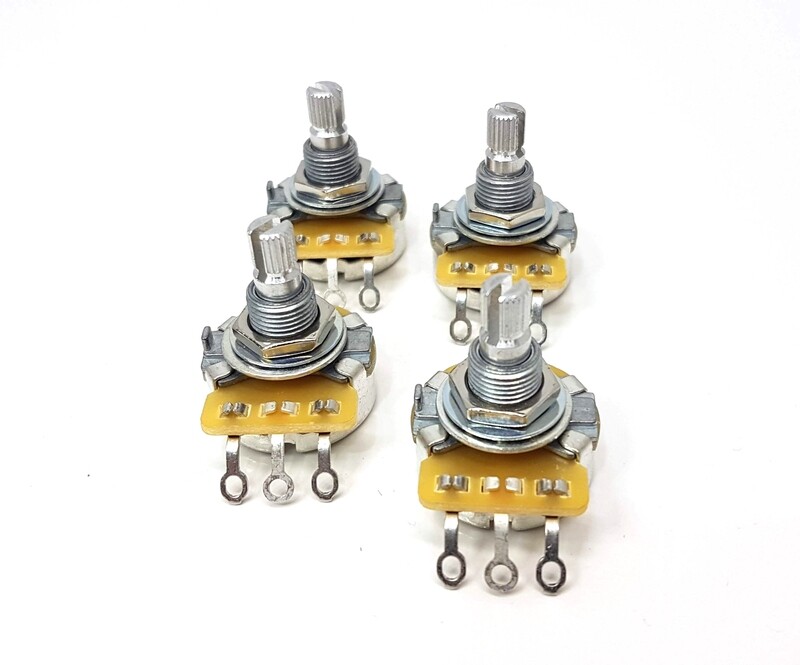 4 x - LEFT HANDED ( Reverse Audio ) 500K  Split Shaft CTS Potentiometer