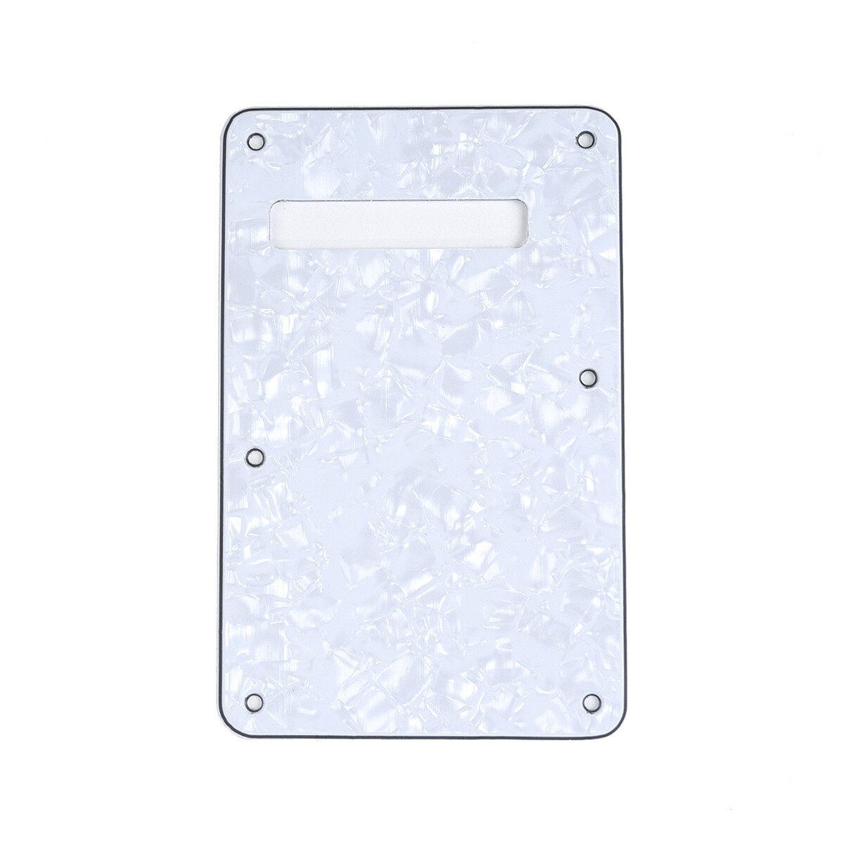 Brio Pearl White Modern Style Back Plate Tremolo Cover 4 ply - US/Mexican Fender®Strat® Fit