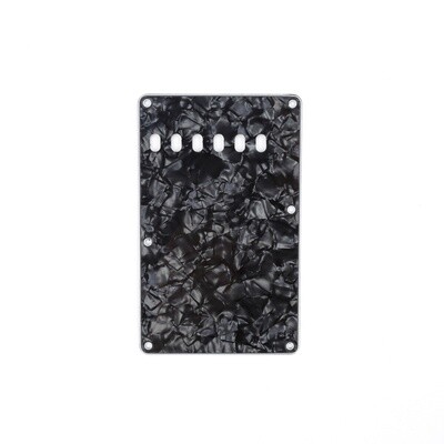 Brio Pearloid Black Vintage Style Back Plate Tremolo Cover 4 ply -US/Mexican Fender®Strat®
